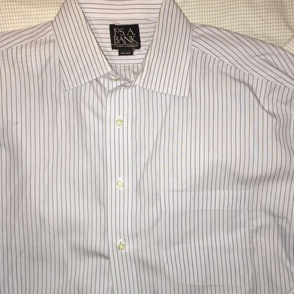 Lot of 3 Trio Stripe Check Jos A Bank Dress Shirt - Picture 3 of 7